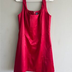 GAP Red Mini Dress - Sleeveless Square Neck